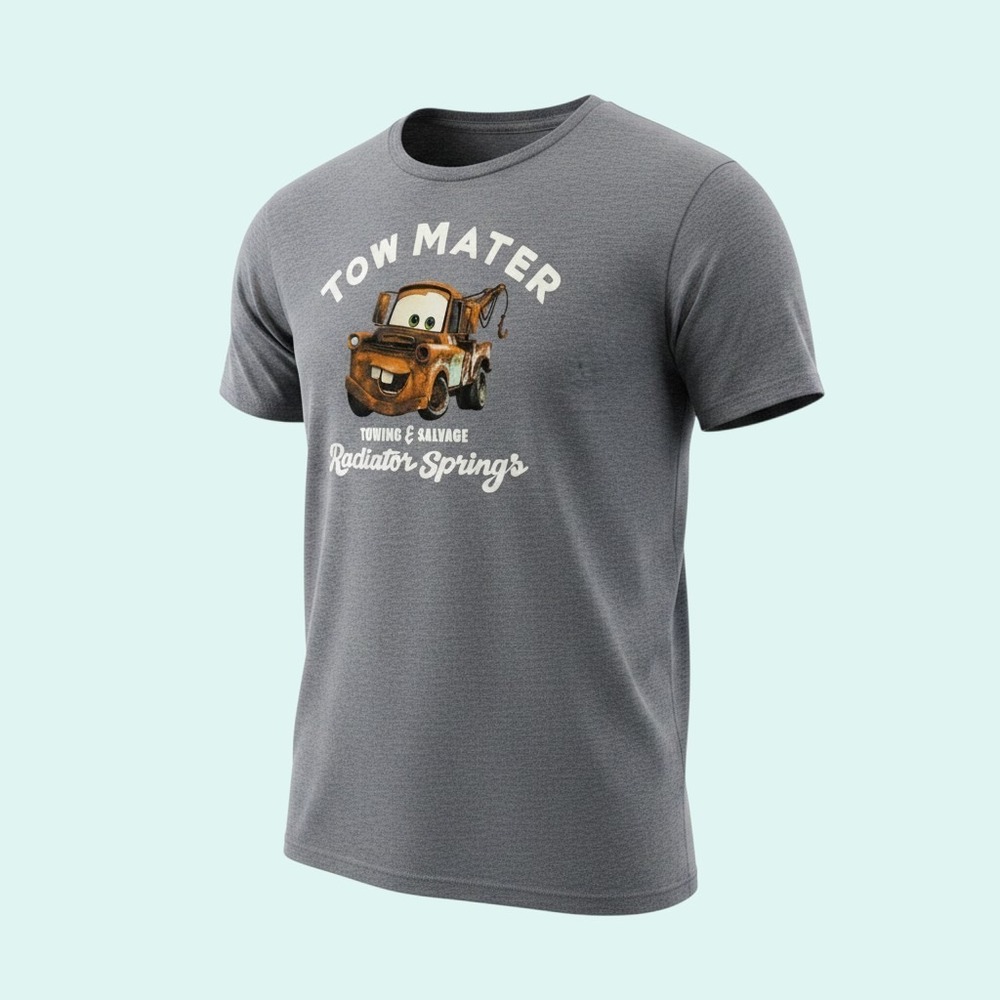 Pixar Disney Cars Tow Mater Men's Heather Grey Graphic T-Shirt XXL